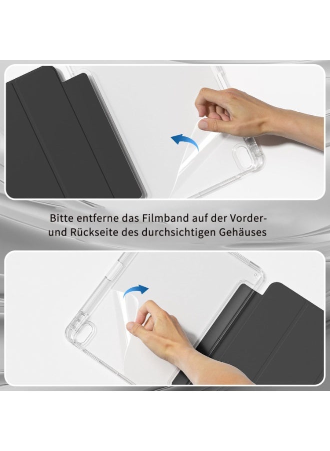 فكرة حافظة  Slim Smart Case لأجهزة iPad Air مقاس 10.9 بوصة (الجيل السادس/السابع/ الرابع / الخامس  2020/2022) مع حامل قلم – غطاء شفاف مقاوم للصدمات مع ميزة التشغيل/السكون التلقائي - Image 5